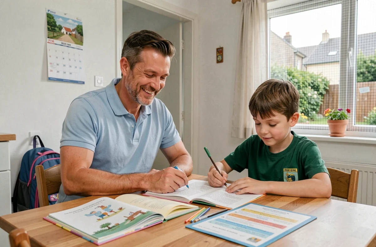 Tuteur Aide au Top Bretagne aidant un jeune élève en lecture dans une maison familiale bretonne