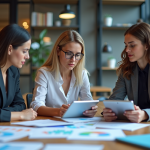 Groupe de professionnels en réunion d'affaires dynamique