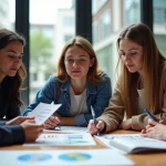 Groupe d'étudiants en ingénierie autour d'une table