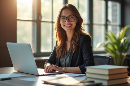 Un robot analysant des candidatures dans un bureau moderne