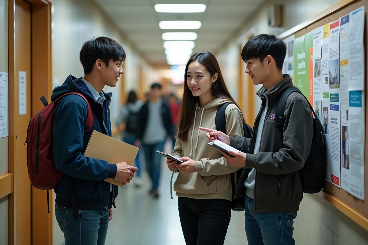 Jeunes discutant autour d