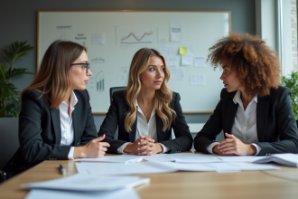 Groupe de professionnels en réunion stratégique d'entreprise