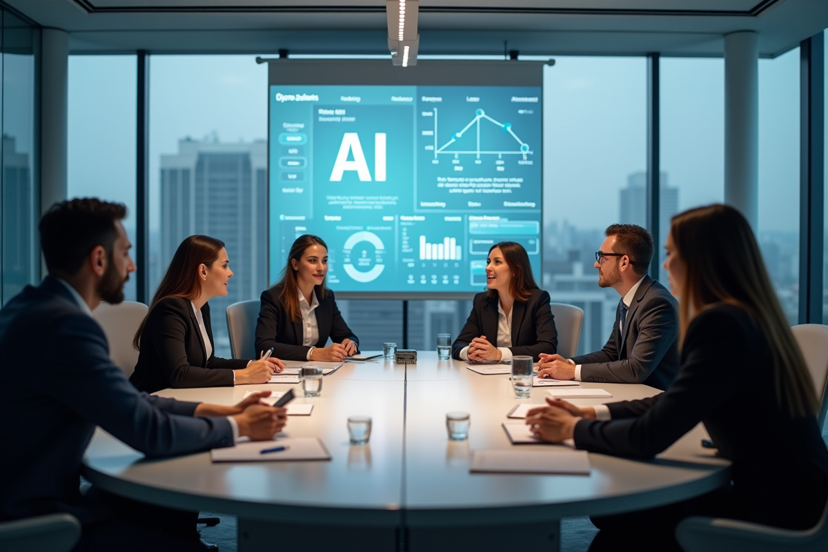 Professionnels collaborant lors d un atelier AI en réunion