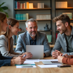 Groupe d'adultes en réunion de travail en entreprise