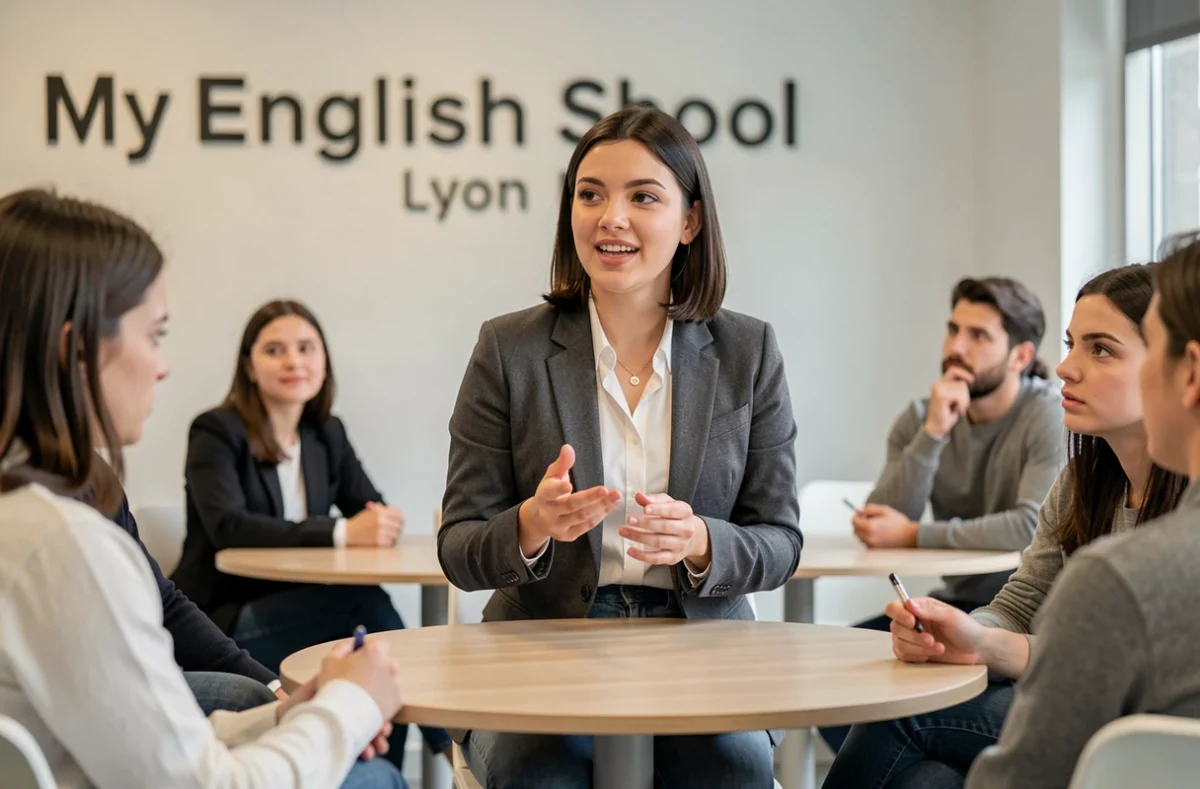 Étudiante parlant anglais en cours chez My English School Lyon